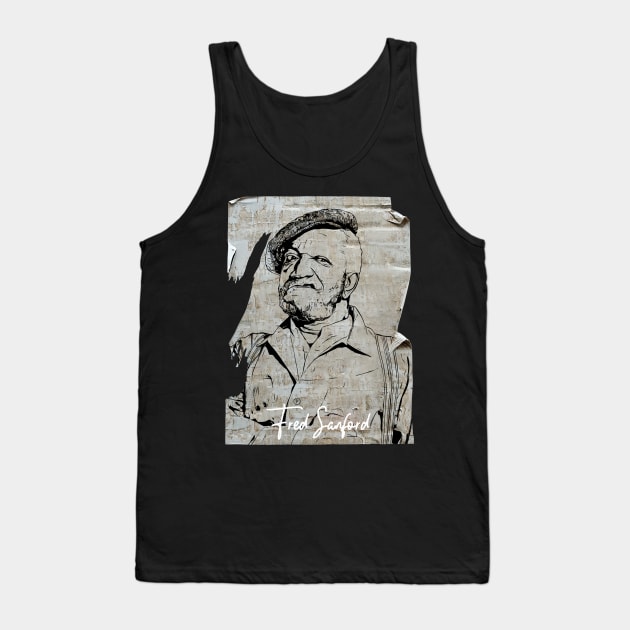 Fred Sanford 80s Vintage Old Poster Tank Top by Hand And Finger